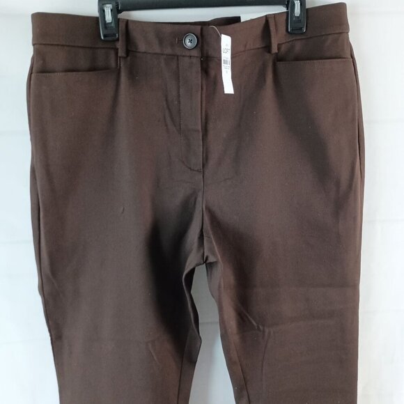 Ann Taylor LOFT Pants 16 Brown Sutton Skinny Curvy Fit Stretch Flat Front NWT - Picture 9 of 9